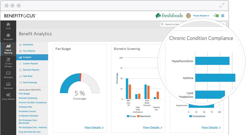 screenshot of Benefitfocus Platform